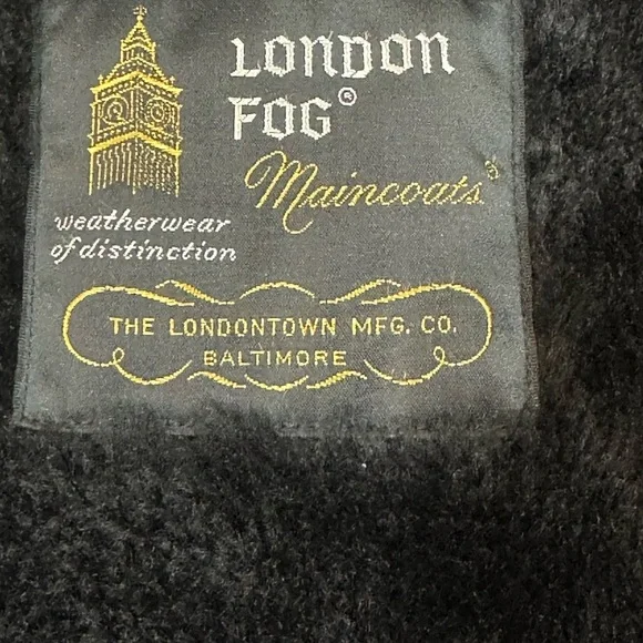 VTG London Fog Maincoat Houndstooth Trench Liner Knee Length USA Size 38R Medium - Picture 5 of 17